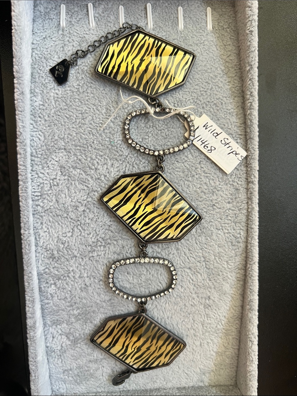 Park Lane Yellow & Black Zebra Print Statement Bracelet